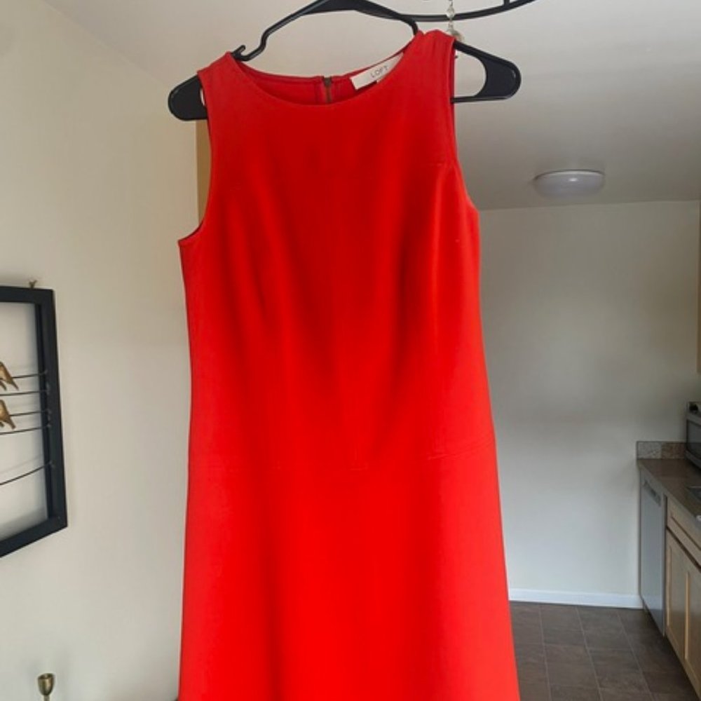 Ann Taylor Loft Red A-Line Dress